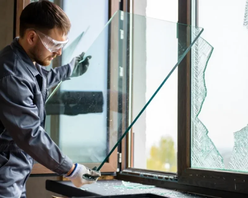 Fenêtre double vitrage dans une maison rénovée, lumière naturelle